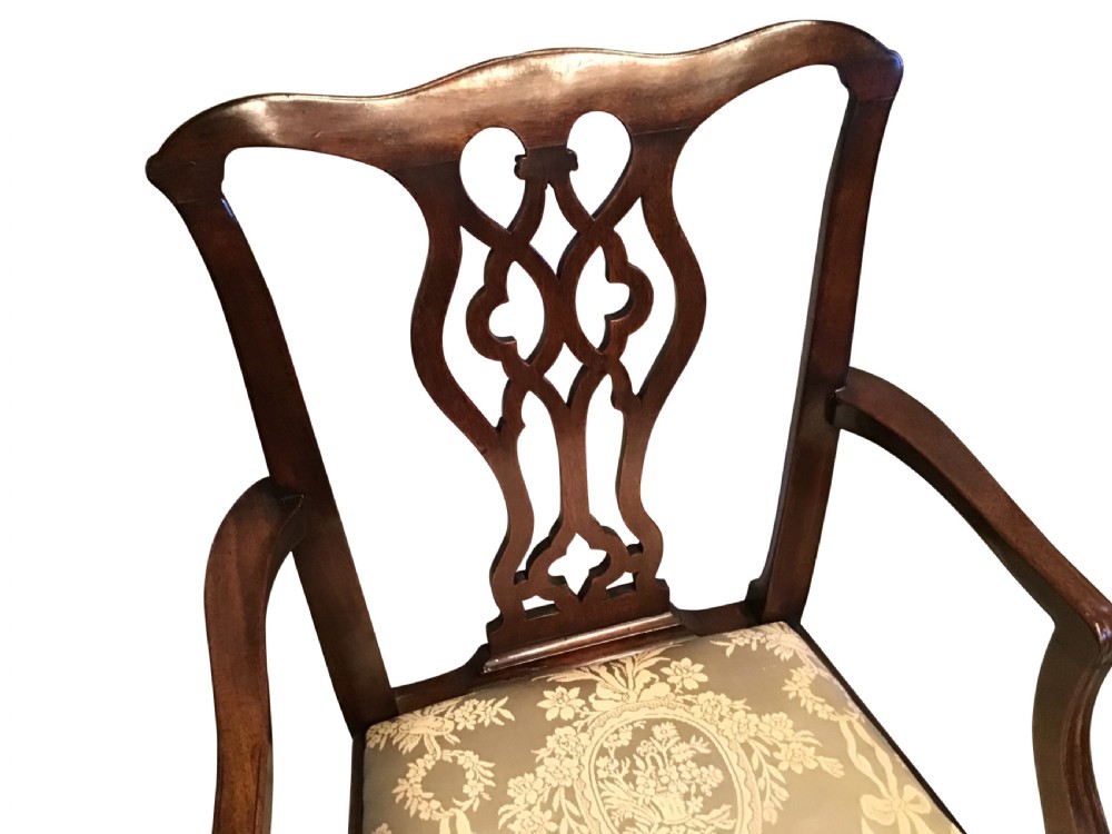 Pair of Georgian mahogany elbow chairs View II
