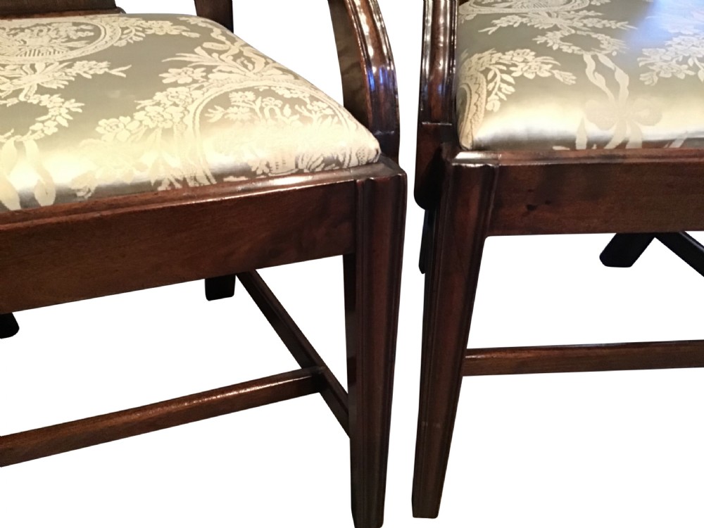 Pair of Georgian mahogany elbow chairs View V