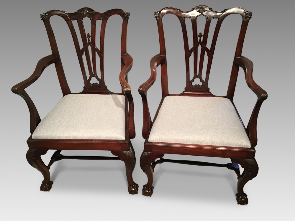 Pair of antique elbow chairs