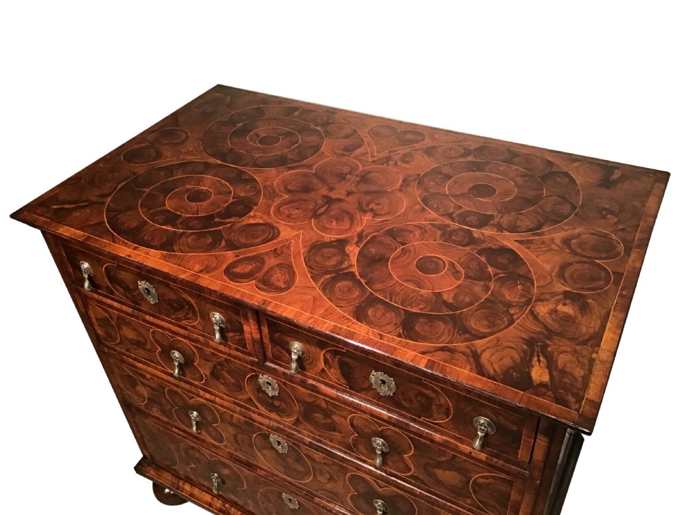 Antique oyster veneered chest of drawers View III