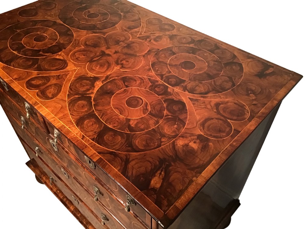 Antique oyster veneered chest of drawers View IV
