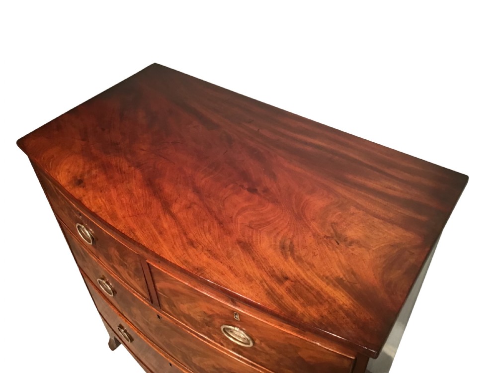 Antique bow front chest of drawers View II