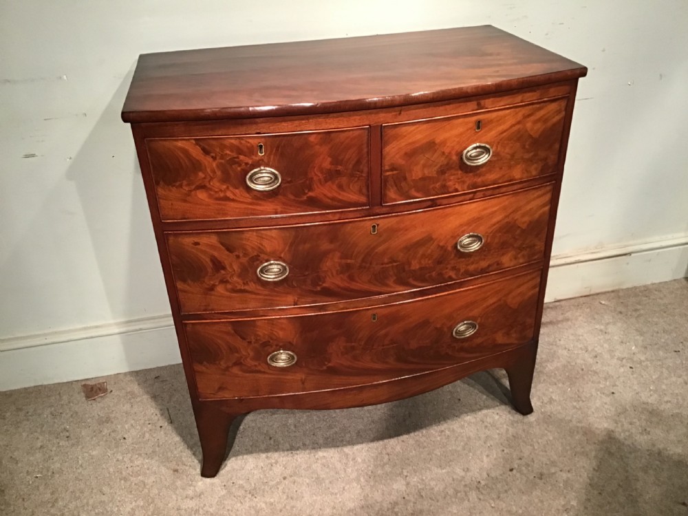 Antique bow front chest of drawers View VII