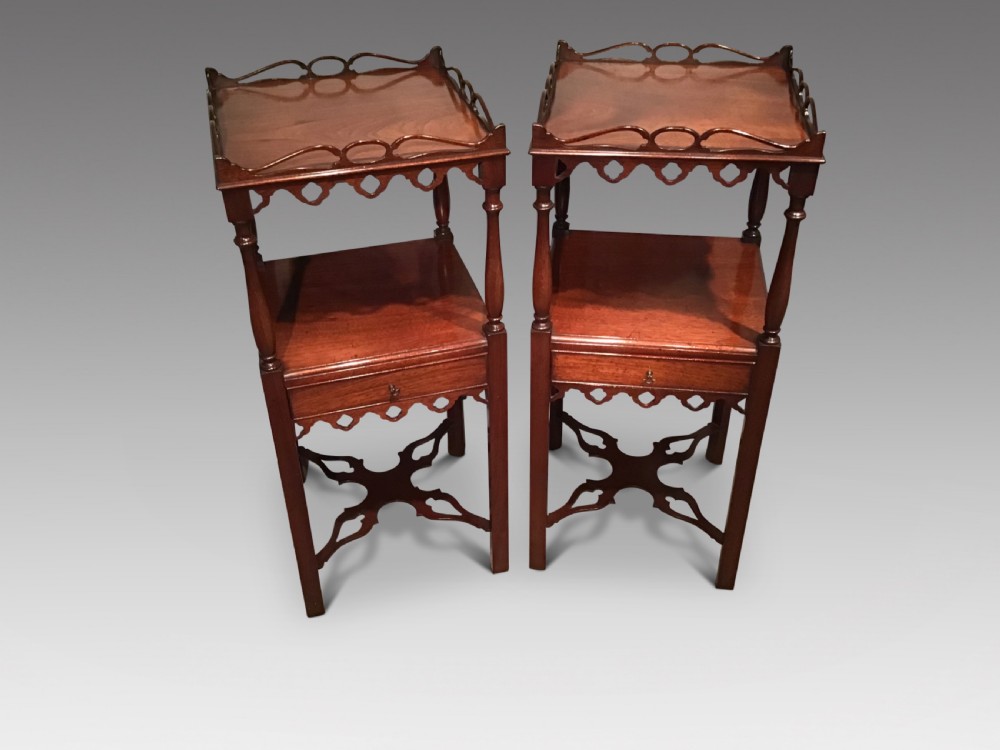 Pair of antique bedside tables