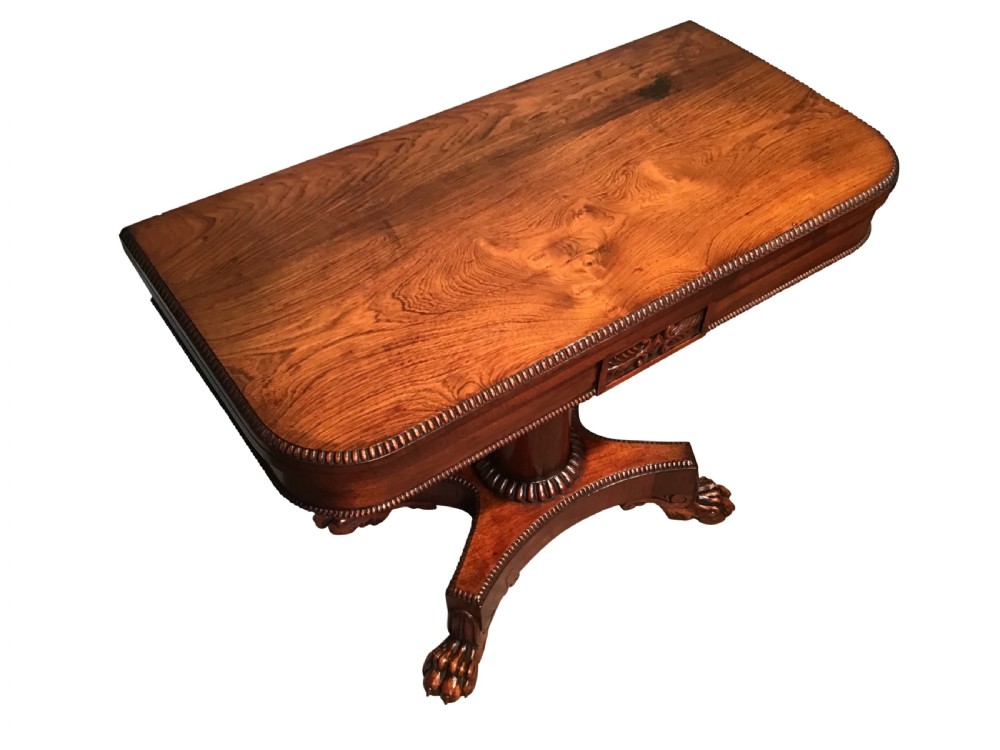 Antique rosewood card table  View II