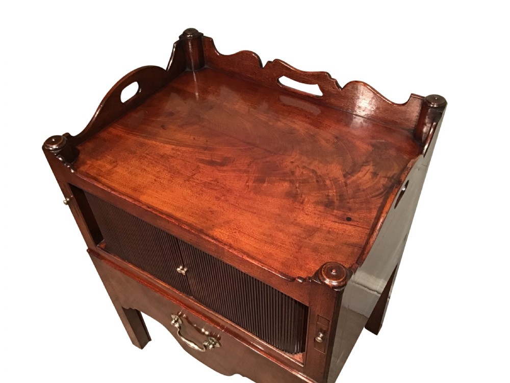 Antique mahogany bedside cabinet View II