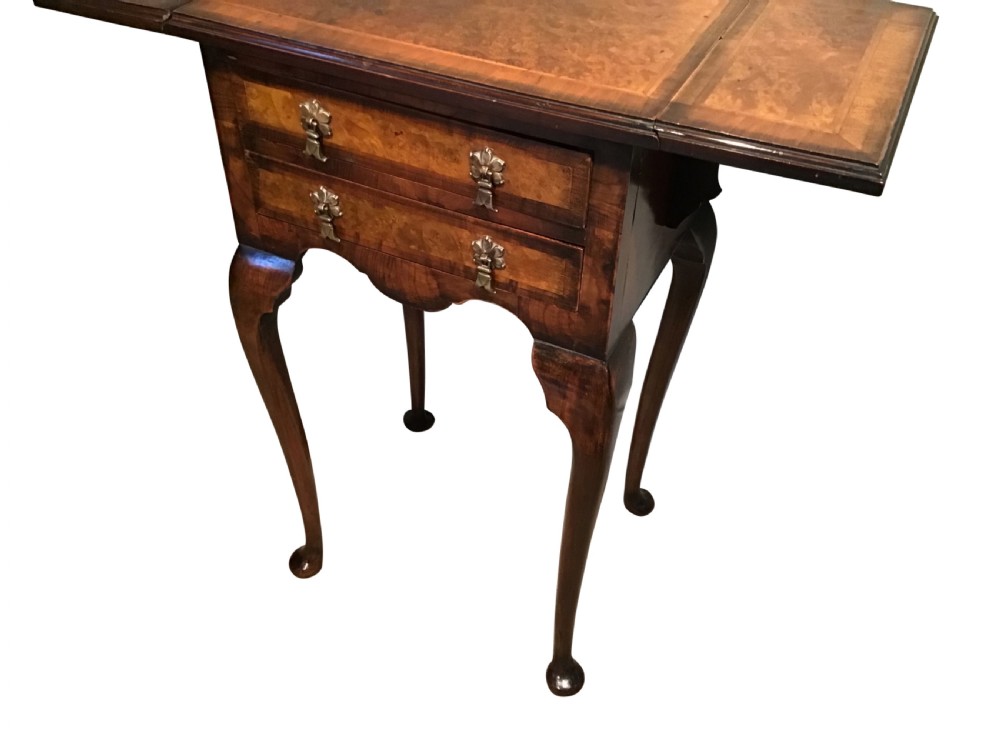 Antique burr walnut drop leaf table View II