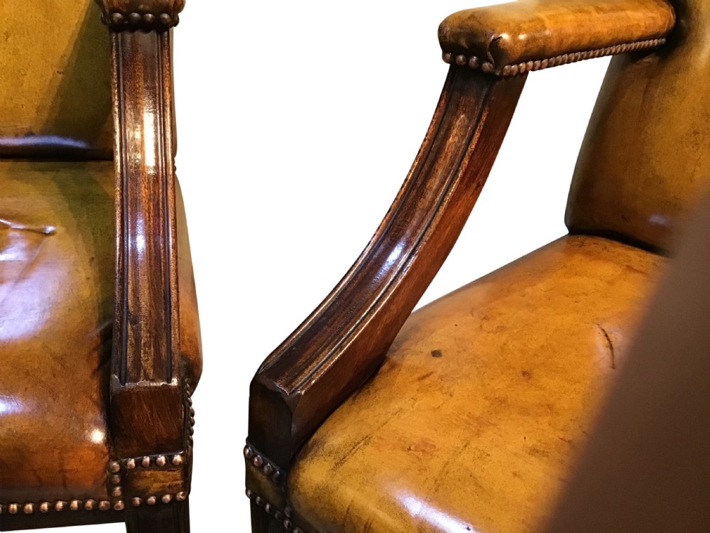 Pair of antique leather chairs View III