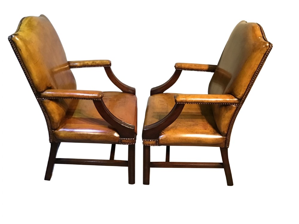 Pair of antique leather chairs View V