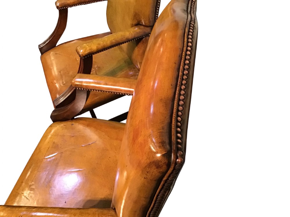 Pair of antique leather chairs View VI