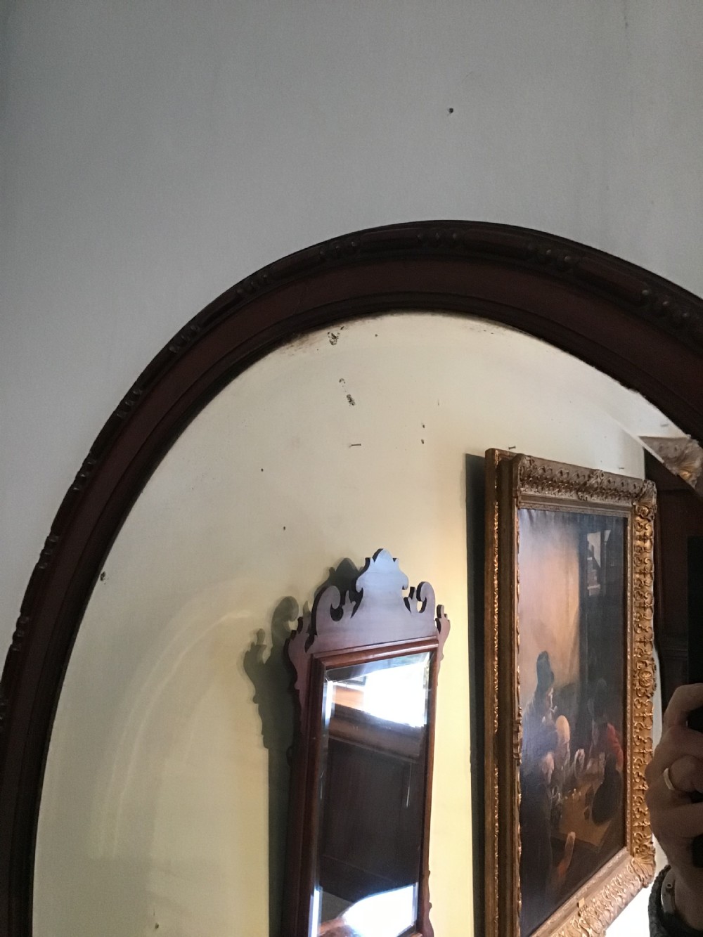 Antique oval wall mirror View II