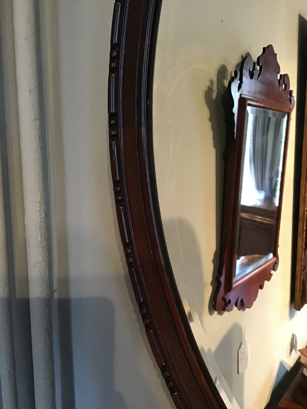 Antique oval wall mirror View III