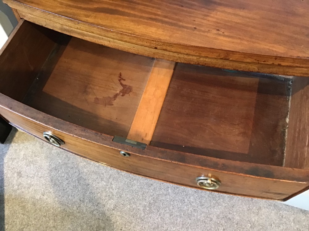 Antique bow front chest of drawers. View V