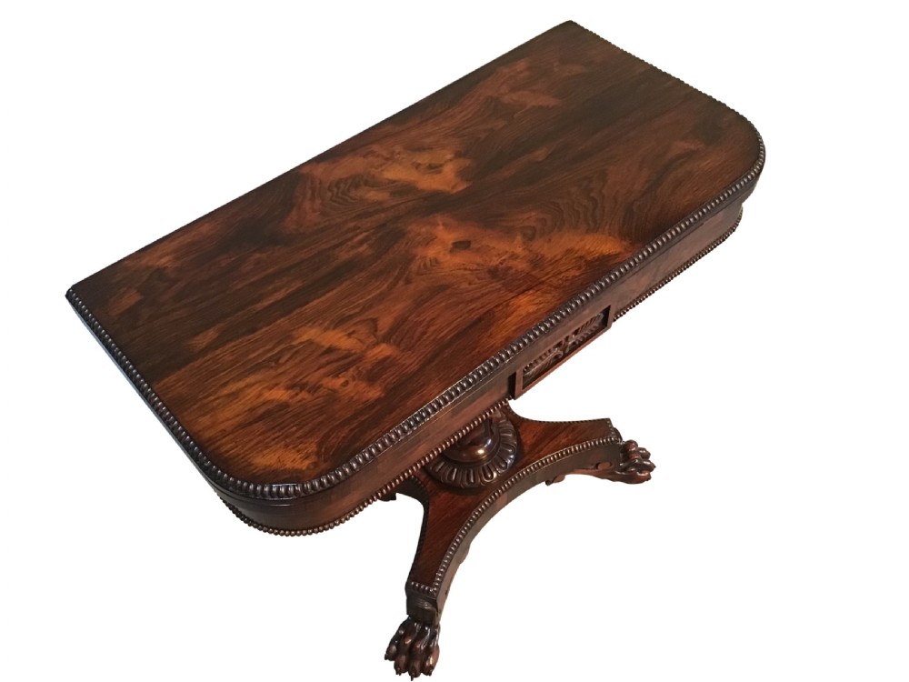 Antique rosewood card table  View III