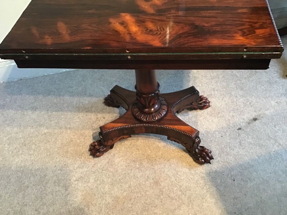 Antique rosewood card table  View IX