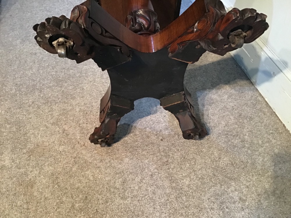Antique rosewood card table  View XI