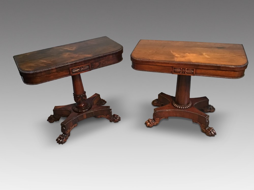 Pair of antique card tables