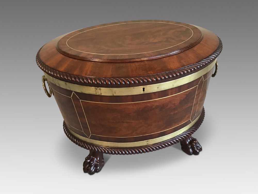 Antique mahogany cellarette  View II