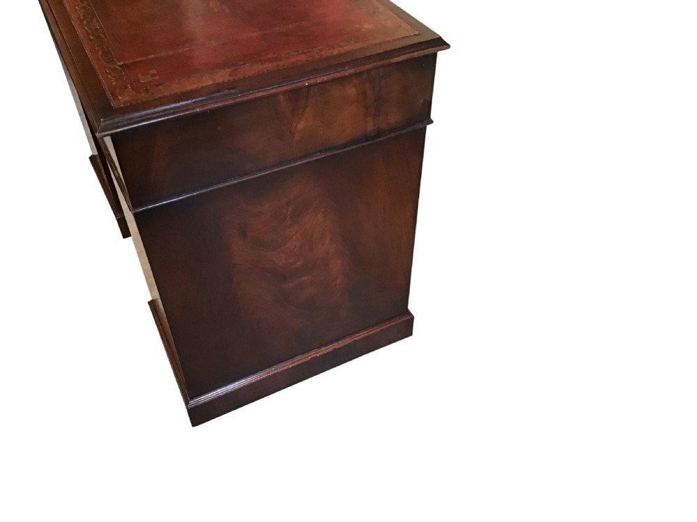 Antique mahogany pedestal desk View V