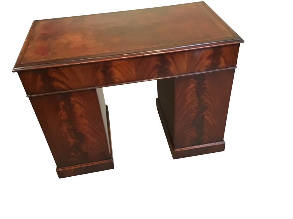 Antique mahogany pedestal desk View IX