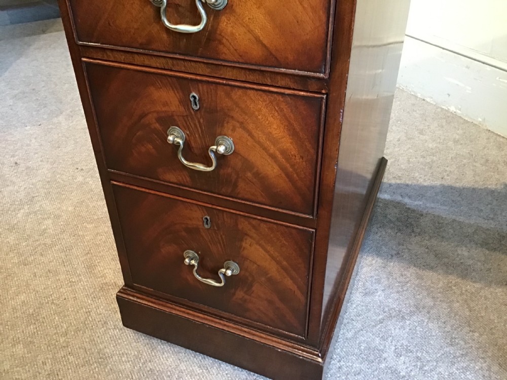 Antique mahogany pedestal desk View XI