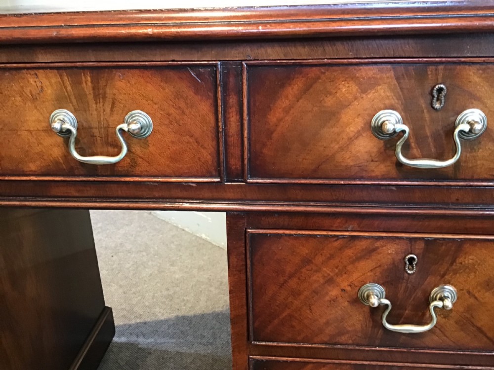 Antique mahogany pedestal desk View XII