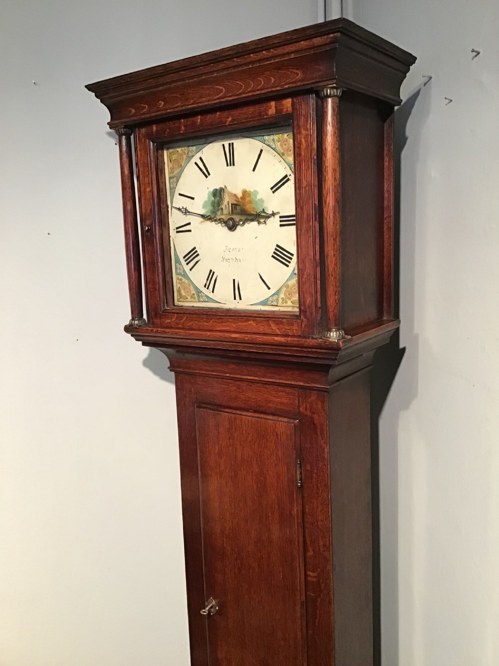 Antique oak longcase clock View IV
