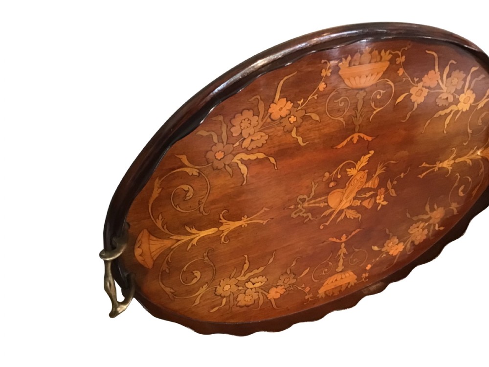 Antique mahogany tray View II