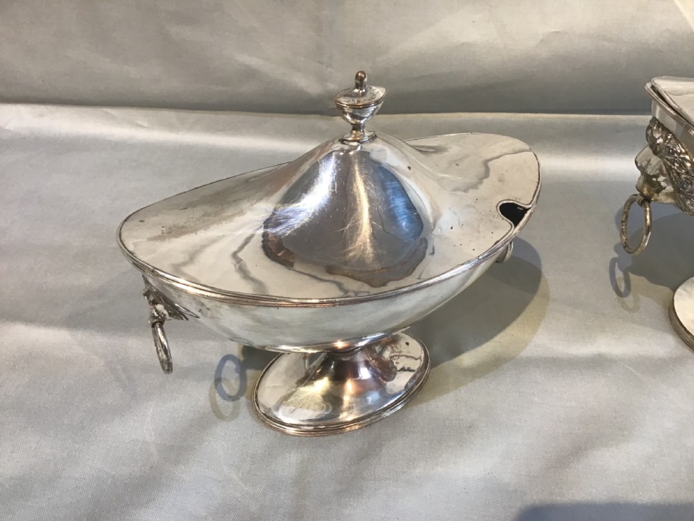 Antique Sheffield plate tureens  View II