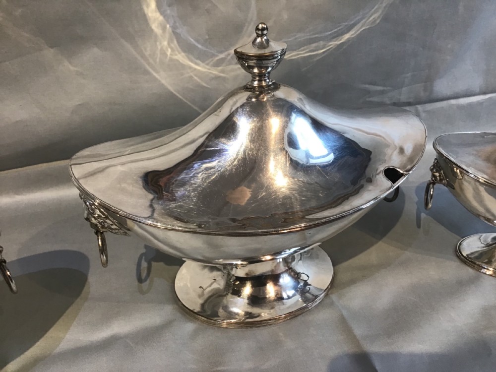 Antique Sheffield plate tureens  View III