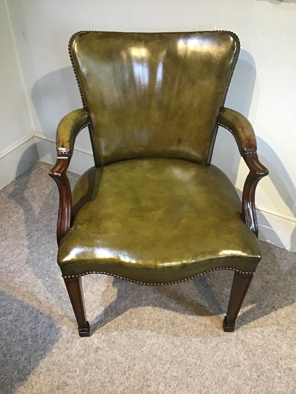 Antique leather desk chair View IV