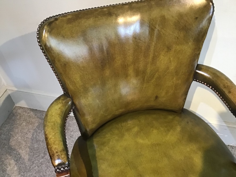 Antique leather desk chair View V