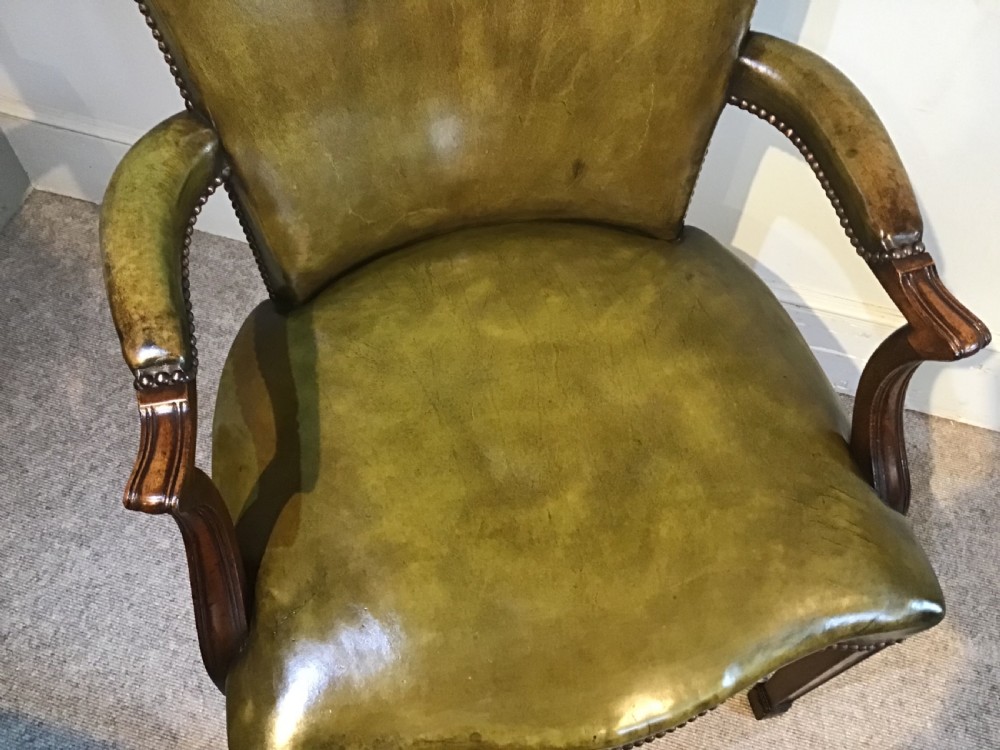 Antique leather desk chair View VI