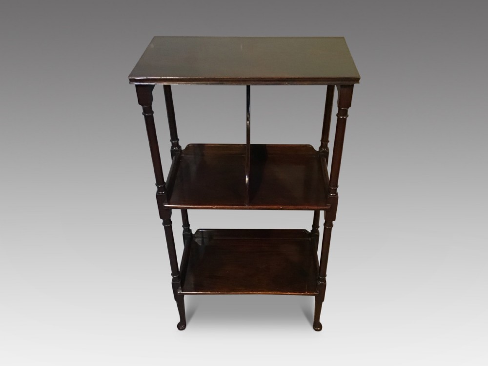 Antique mahogany open bookcase 