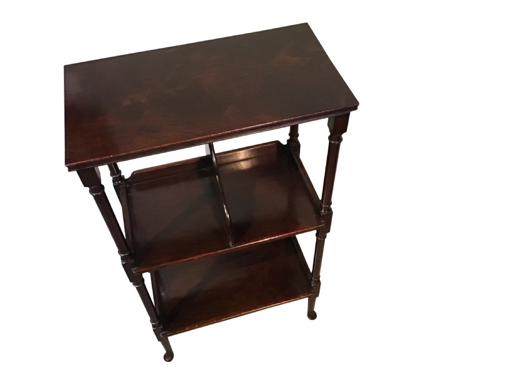 Antique mahogany open bookcase  View II