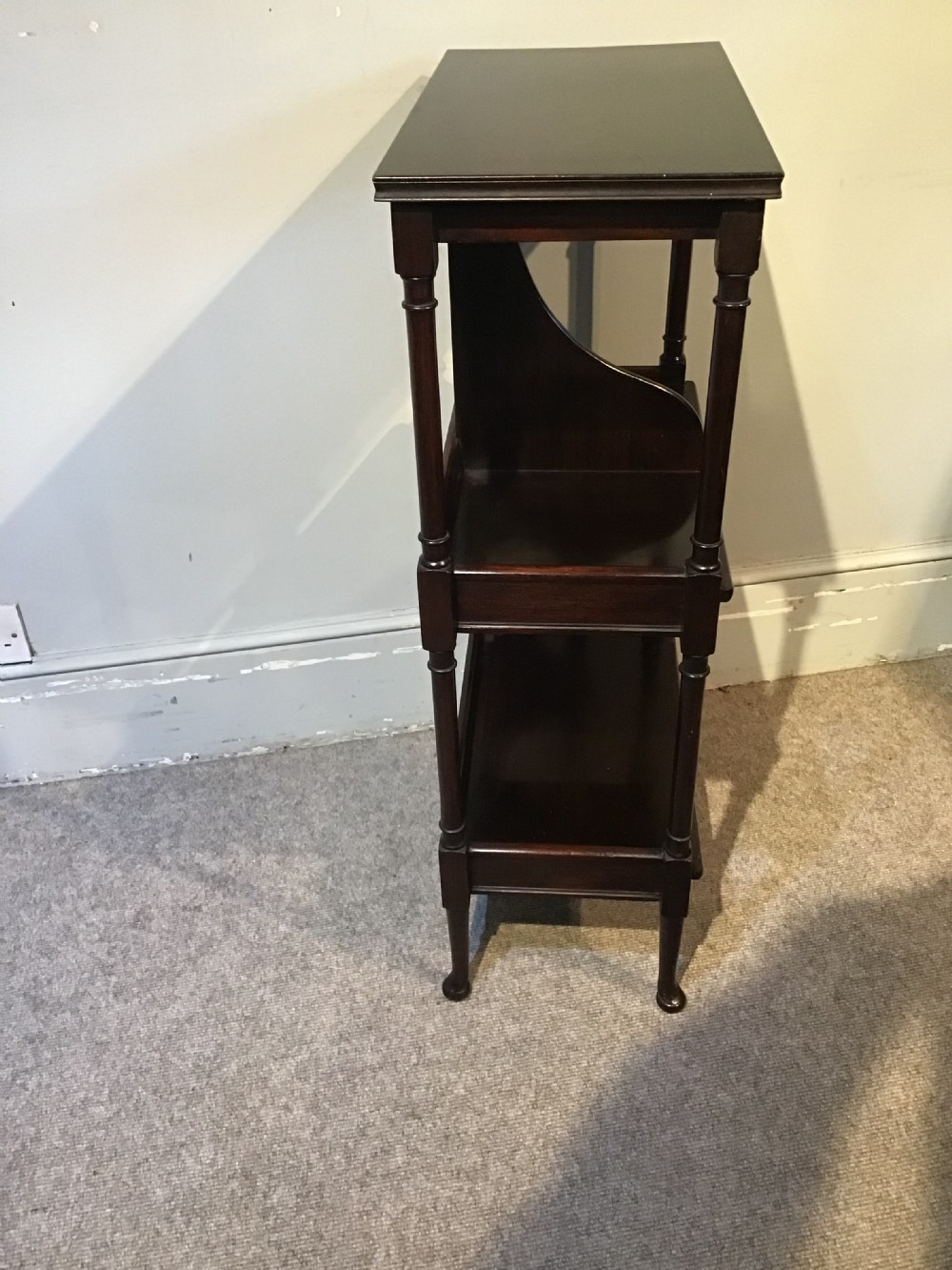Antique mahogany open bookcase  View IV