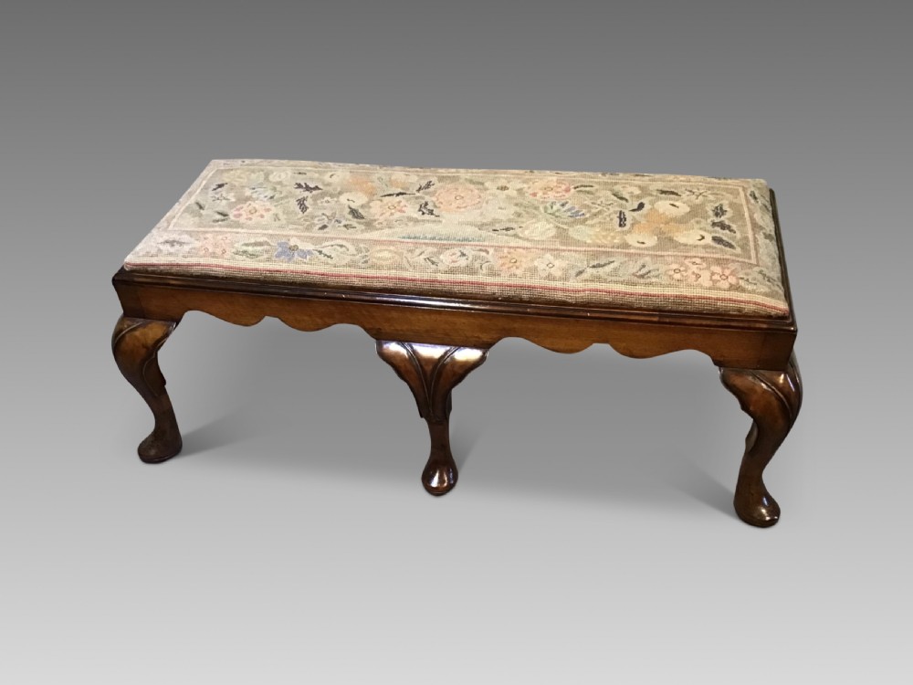 Antique walnut long stool View II