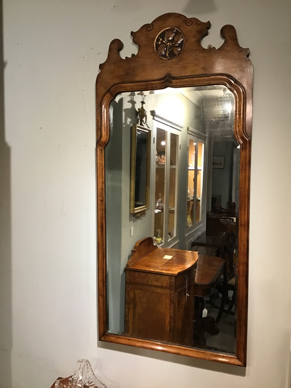 Antique walnut framed mirror View II