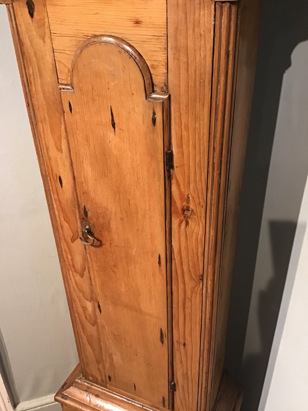 Antique pine cased longcase clock View III