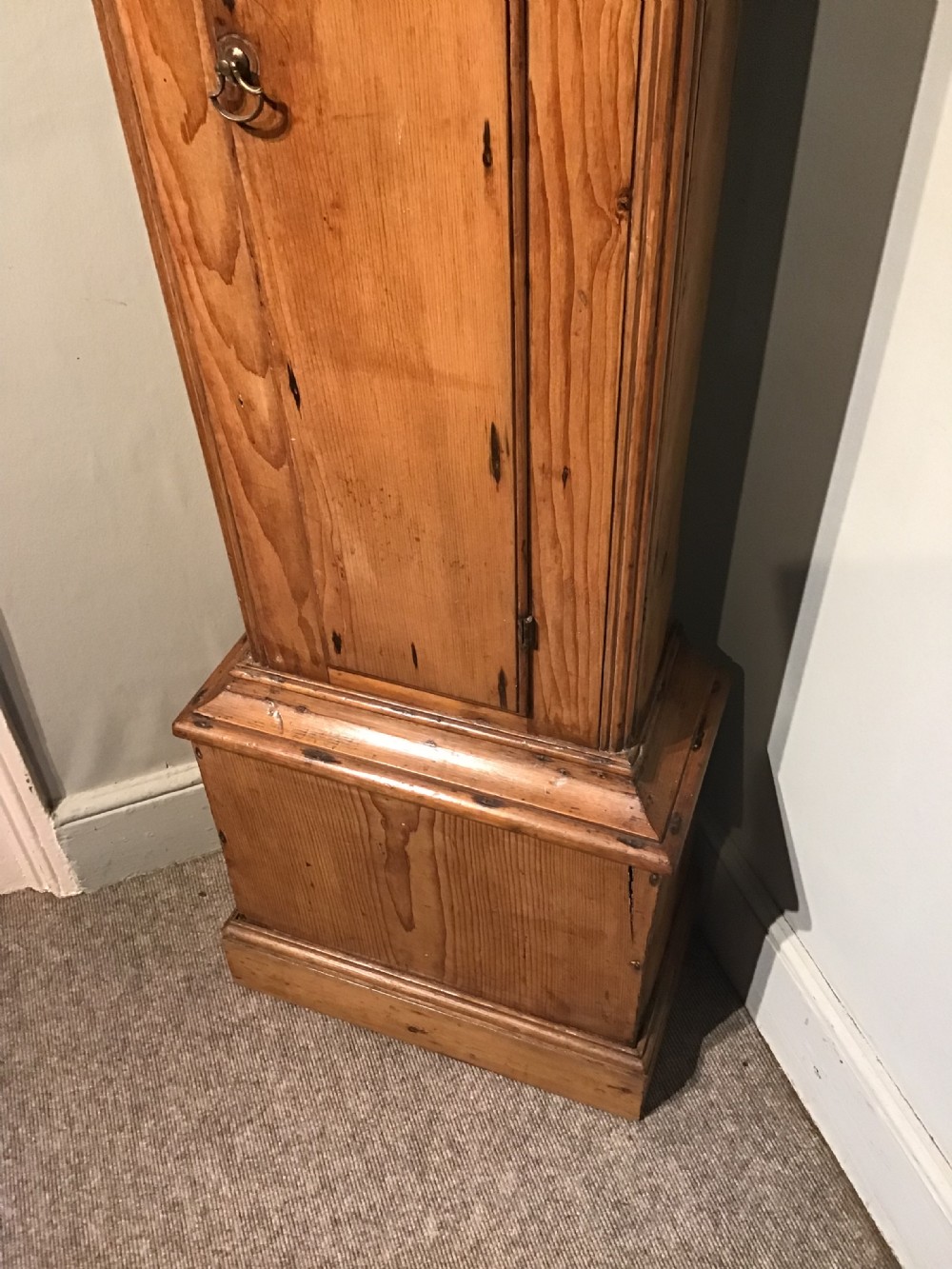 Antique pine cased longcase clock View IV