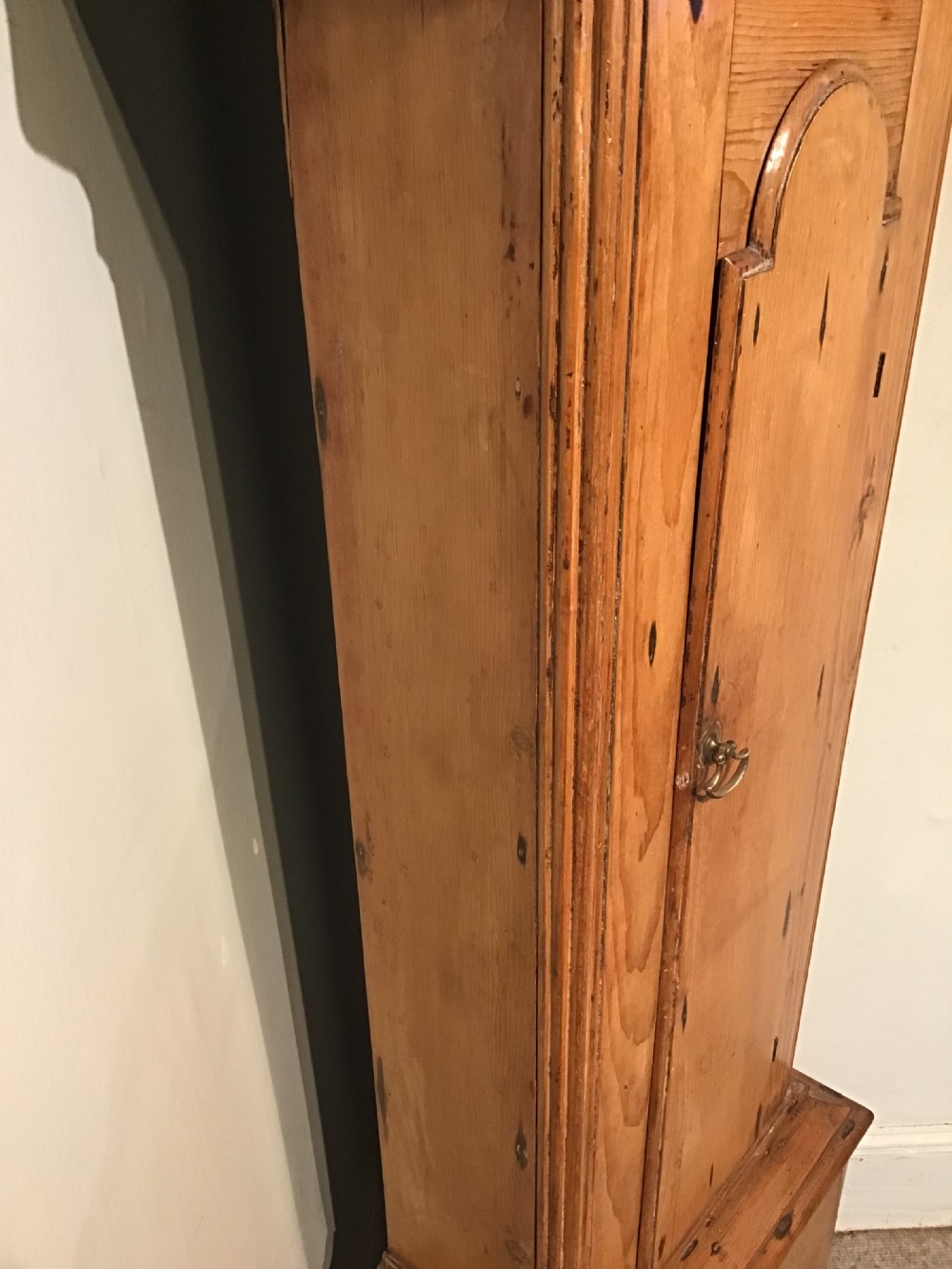 Antique pine cased longcase clock View VI