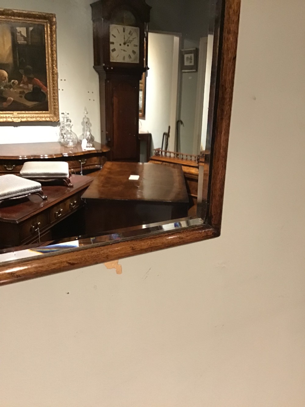 Antique walnut framed mirror  View II