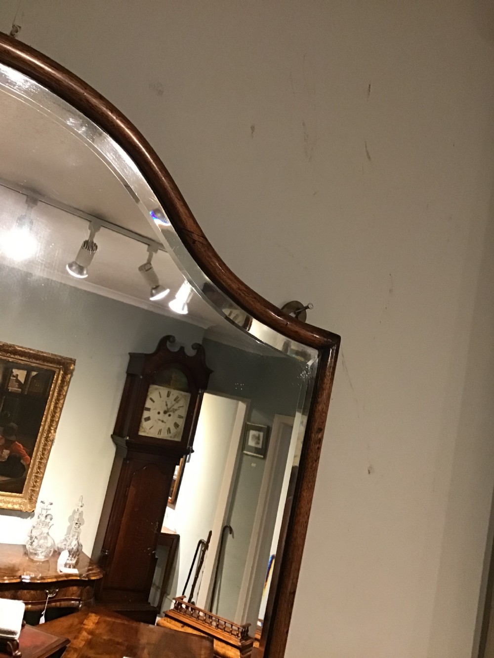 Antique walnut framed mirror  View III