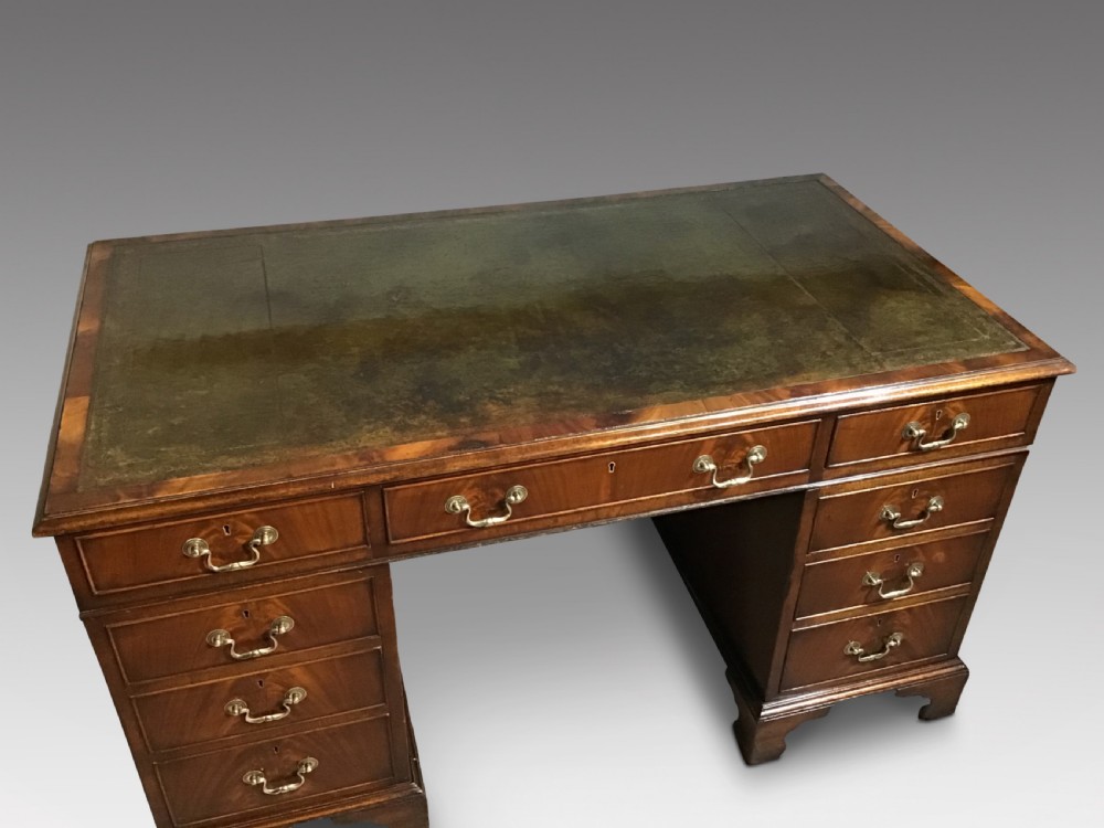 Antique pedestal desk View II