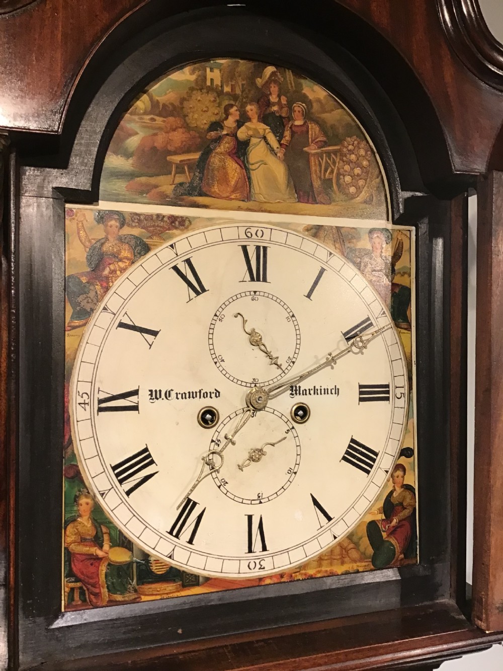 Antique mahogany longcase clock View IV