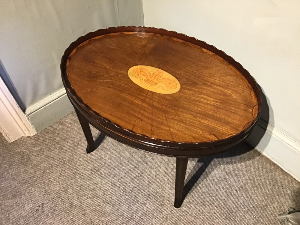 Antique tray on stand View II