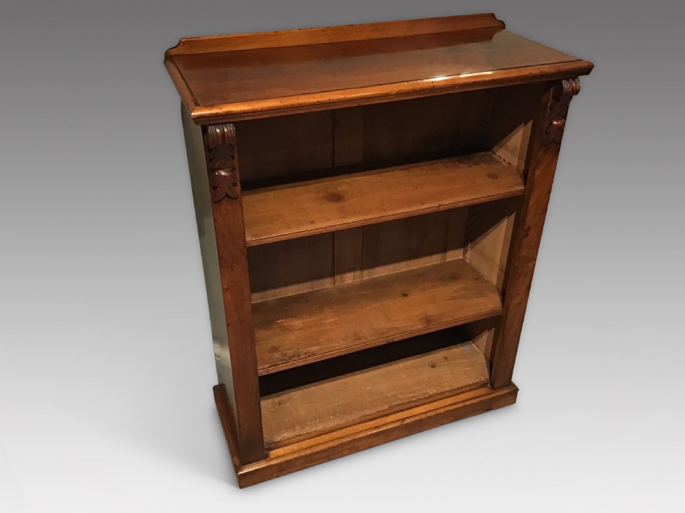 Antique mahogany open bookcase View II
