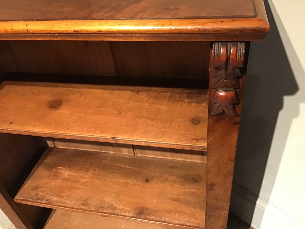 Antique mahogany open bookcase View III