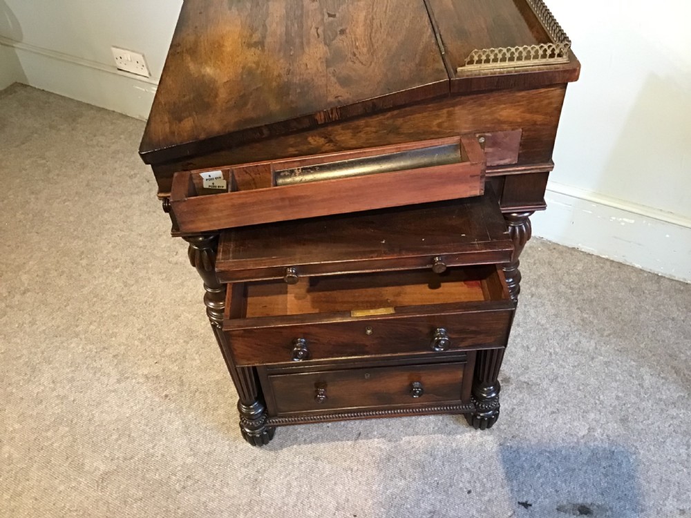 Antique Rosewood Davenport View XIII