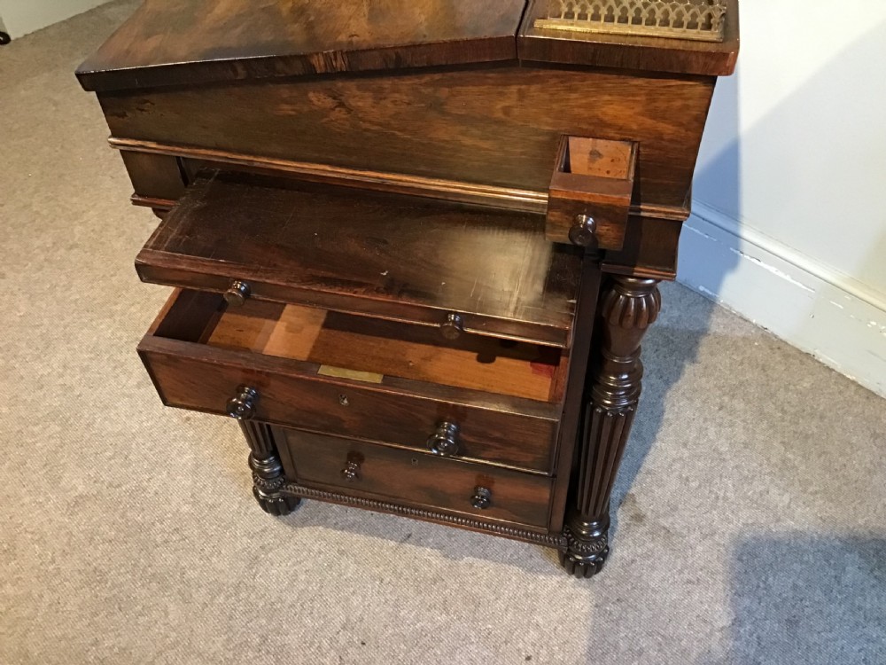 Antique Rosewood Davenport View XIV
